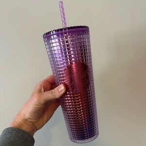 Starbucks Purple Pink Ombré Tumbler with Straw NEW with tags